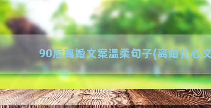 90后离婚文案温柔句子(离婚扎心文案)