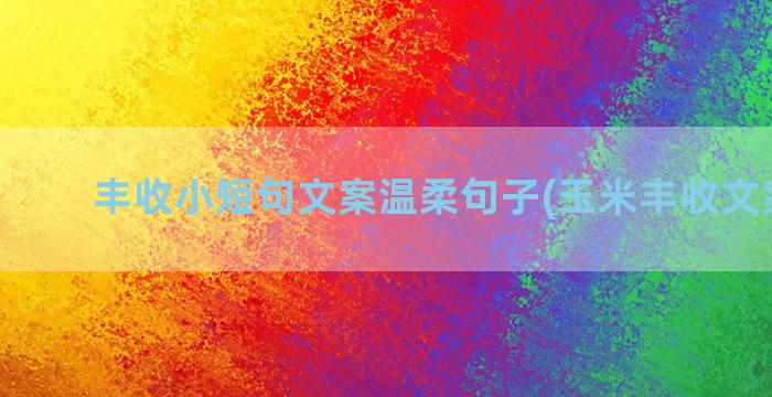 丰收小短句文案温柔句子(玉米丰收文案短句)