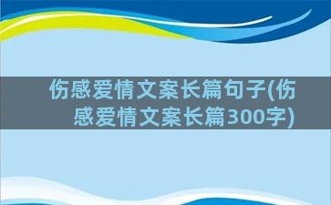 伤感爱情文案长篇句子(伤感爱情文案长篇300字)