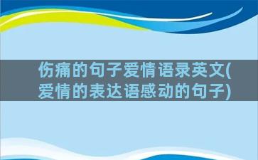 伤痛的句子爱情语录英文(爱情的表达语感动的句子)