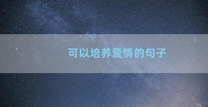 可以培养爱情的句子