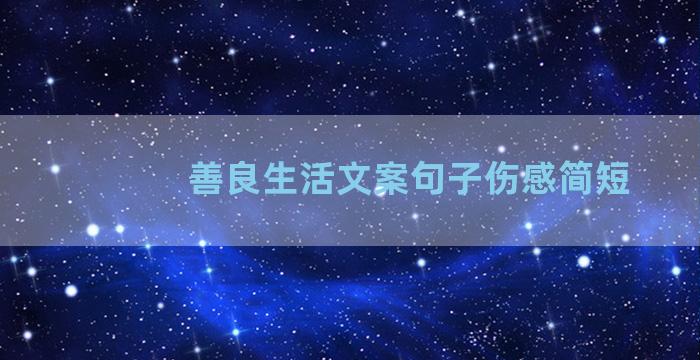 善良生活文案句子伤感简短