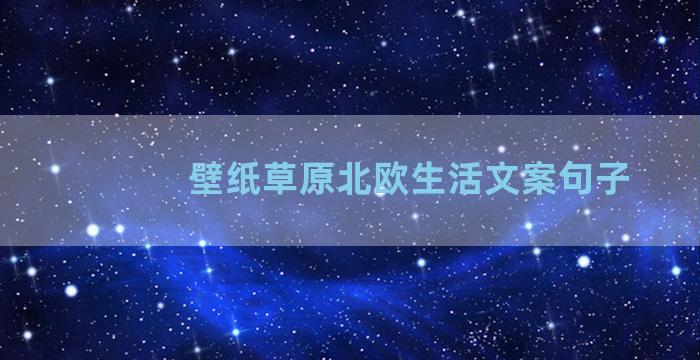 壁纸草原北欧生活文案句子