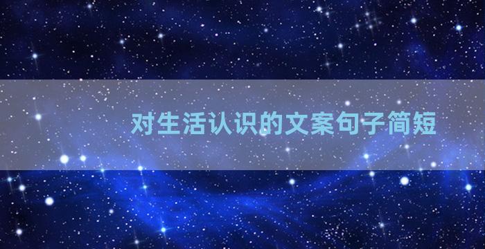 对生活认识的文案句子简短