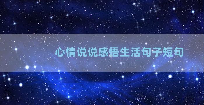 心情说说感悟生活句子短句