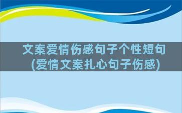 文案爱情伤感句子个性短句(爱情文案扎心句子伤感)