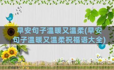 早安句子温暖又温柔(早安句子温暖又温柔祝福语大全)