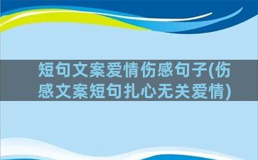 短句文案爱情伤感句子(伤感文案短句扎心无关爱情)