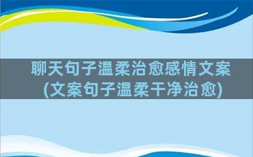 聊天句子温柔治愈感情文案(文案句子温柔干净治愈)