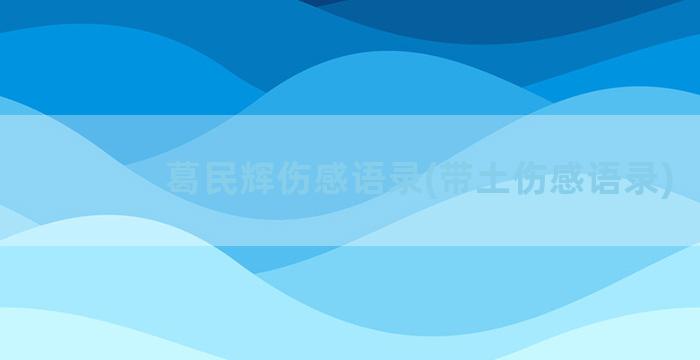 葛民辉伤感语录(带土伤感语录)