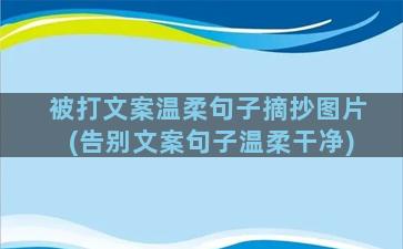 被打文案温柔句子摘抄图片(告别文案句子温柔干净)