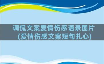 调侃文案爱情伤感语录图片(爱情伤感文案短句扎心)