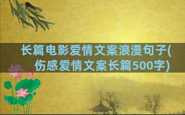 长篇电影爱情文案浪漫句子(伤感爱情文案长篇500字)